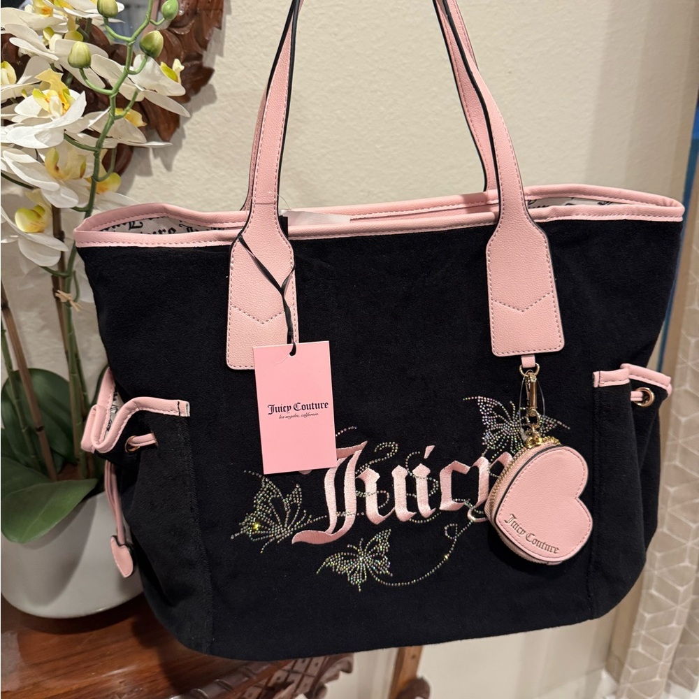 Juicy Couture Black and Pink Women's Bag